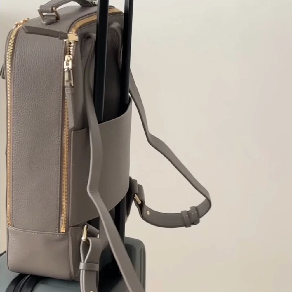 Quince NWOT Marlow Italian Leather Laptop Backpack in Cognac